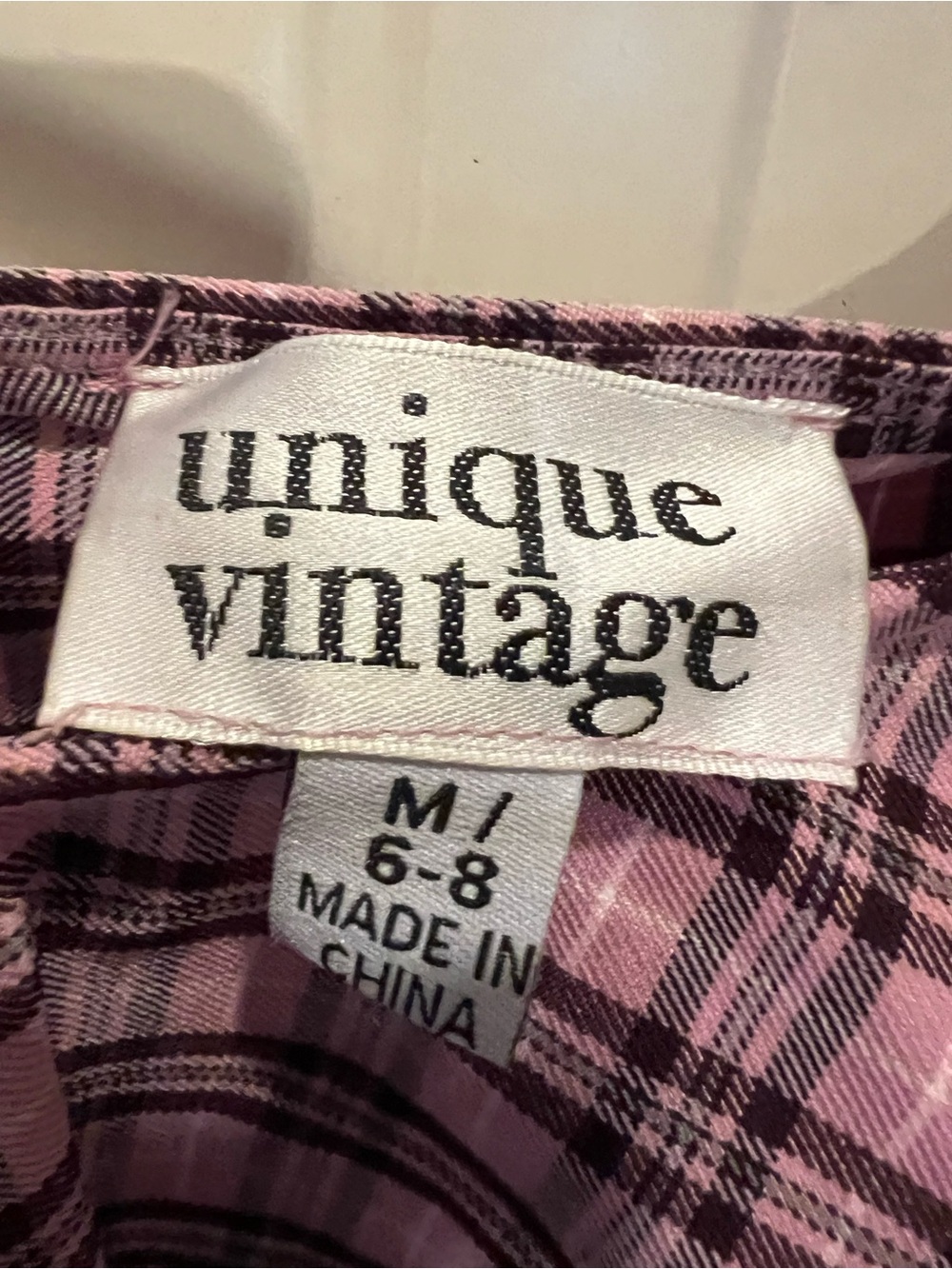 Unique Vintage Pink Plaid Dress